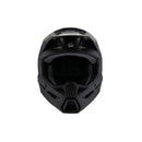 Presenting the S-M3 Youth Helmet in Solid Black Matte by Crown Kiwi Enterprises Limited, a full-face motocross helmet adorned with a white logo on the side. This helmet features a visor and a vented design for optimal airflow, making it perfect for MX Enduro off-road adventures. It boasts exceptional impact protection with its sleek, angular shape and an adjustable chin guard.
