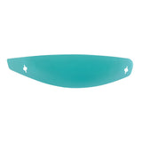 The ALPINESTARS AFHS-01 Shield Tear Off Set is a teal, curved plastic tool with two small holes on each side near the edges, designed for precision in baking tasks.