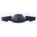 The S-R10 Breath Deflector from Crown Kiwi Enterprises Limited is a black plastic motorcycle helmet vent that showcases an aerodynamic design, highlighted by a central raised section flanked by two angled side panels. It has a smooth surface with a subtle geometric logo at the center and includes a breath deflector to enhance comfort.