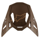 Dark brown ALPINESTARS Visor S-M10 Squad 23 motocross helmet with angular cutouts and a distinctive graphic logo in the center.
