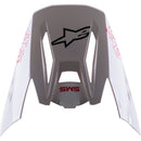 The S-M5 Visor Bond by Crown Kiwi Enterprises Limited is a white and red helmet accessory that features a central star logo, angular cutouts, and bold red "ASTARS" text on each side, creating a striking blend of style and protection.