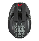 The O'Neal 2025 3SRS STATIC Helmet in Black/Grey features a polycarbonate construction with an adjustable visor, boasting prominent "ONEAL" branding and the word "RACE" on the chin area. It is DOT certified for enhanced safety.