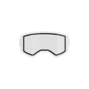 The ALPINESTARS Supertech Double Pane Lens is a clear, rectangular snowboard or ski goggle lens featuring a black rim and slightly curved design, enhancing visibility. It is shown on a plain white background.
