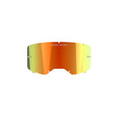 This Vision 8/5/3 Mirror Lens by Crown Kiwi Enterprises Limited features an iridescent orange and yellow gradient, small mounting holes, the phrase "ONE GOAL. ONE VISION." at the top center, and a unique design with Vision 8 technology that stands out on a crisp white background.