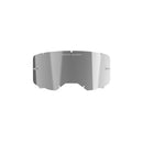 A Vision 8/5/3 Mirror Lens by Crown Kiwi Enterprises Limited, this reflective, rectangular visor with curved edges features "ONE GOAL. ONE VISION." at the top center. Made from mirror silver material, it has small side attachment points and is on a plain white background.