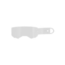 Silhouette of the Vision 8/5/3 Tear Offs by Crown Kiwi Enterprises Limited, a protective goggle lens with an attached strap and advanced technology for enhanced clarity, ideal for safety or sports use, set against a plain white background.