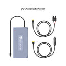 Image of a BLUETTI D050S DC Charging Enhancer for AC200Max/B230/B300, a compact rectangular device with a textured surface. The front displays the BLUETTI logo, and it has a cable attached on the left side. This enhancer is ideal for solar charging and can boost capacity when used with the BLUETTI AC200Max.