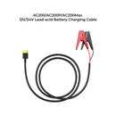 This image highlights the BLUETTI 12V/24V Lead Acid to XT90 Battery Charging Cable for AC200Max. It includes red and black clamps on one end and a yellow-tipped connector on the other, making it ideal for charging 12V/24V lead-acid batteries from your BLUETTI Power Station.