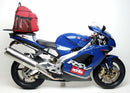 The Ventura EVO-12 Bike-Pack Kit for the Aprilia Tuono 1000R Factory (06-10) includes an EVO-12 pack, Evo-Rack, and labeled L-Bracket with hardware—ideal for secure top-box setups on your motorcycle.