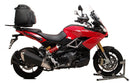 The EVO-12 Bike-Pack Kit from Ventura, compatible with the Aprilia Caponord 1200 (13-17), includes a sleek black EVO-12 pack, an Adjustable Pack-Rack, and an L-Bracket for secure motorcycle mounting.