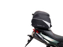 The Ventura EVO-12 Bike-Pack Kit for the Aprilia Shiver 900 (2019) includes a sleek black pack, an Adjustable Pack-Rack for bike mounting, and an L-Bracket with screws for secure attachment.