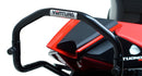 The image of the EVO-12 Bike-Pack Kit reveals three stylish components for the Aprilia Tuono V4 Factory (21 ->): a black pack with red accents, an EVO-Rack metal rack perfect for top-boxes, and versatile L-Brackets with screws. They’re ideal for customizing your adjustable Ventura pack-rack setup.