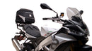 Ventura Aprilia Tuono V4 1100 (21 - >) Bike-Pack Kit shown with labeled images: EVO-12 Pack (soft black bag), EVO-Rack Top-Box Rack (metal bike-mounted rack), and generic L-Bracket plus mounting hardware.