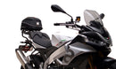 Ventura Aprilia Tuono V4 1100 (21 - >) Bike-Pack Kit shown with labeled images: EVO-12 Pack (soft black bag), EVO-Rack Top-Box Rack (metal bike-mounted rack), and generic L-Bracket plus mounting hardware.