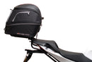 Ventura Aprilia Tuono V4 1100 (21 - >) Bike-Pack Kit shown with labeled images: EVO-12 Pack (soft black bag), EVO-Rack Top-Box Rack (metal bike-mounted rack), and generic L-Bracket plus mounting hardware.