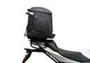 Ventura Aprilia Tuono V4 1100 (21 - >) Bike-Pack Kit shown with labeled images: EVO-12 Pack (soft black bag), EVO-Rack Top-Box Rack (metal bike-mounted rack), and generic L-Bracket plus mounting hardware.