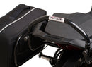 Ventura Aprilia Tuono V4 1100 (21 - >) Bike-Pack Kit shown with labeled images: EVO-12 Pack (soft black bag), EVO-Rack Top-Box Rack (metal bike-mounted rack), and generic L-Bracket plus mounting hardware.