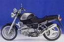 Image showing a Ventura EVO-12 Bike-Pack Kit for BMW R 1100 R (1996), featuring an Adjustable Pack-Rack on the motorcycle, the EVO-12 pack, and a labeled L-Bracket with hardware—all items clearly identified.