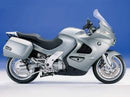 Ventura EVO-12 Bike-Pack Kit for BMW K 1200 GT (03-04) includes a black EVO-12 pack, an Evo-Rack or Sport-Rack mounted on the bike, and a labeled L-Bracket with screws and metal rods for easy identification.