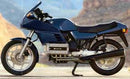 Ventura EVO-12 Bike-Pack Kit for BMW K 100 RS (1983): includes a black EVO-12 pack, an Evo-Rack fitted to the bike, and a generic L-bracket with screws image—all clearly labeled. Compatible with Sport-Rack systems for extra versatility.