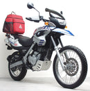 The Ventura EVO-12 Bike-Pack Kit for BMW F 650 GS Twin Spark (04-07) includes a black EVO-12 pack, Evo-Rack mounted on your motorcycle, and an L-Bracket with screws (shown as a generic image).