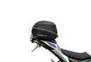 The BMW S 1000 RR (19 - >) EVO-12 Bike-Pack Kit by Ventura contains a black EVO-12 pack, an Evo-Rack for mounting, and an L-bracket with small hardware pieces. Designed for Venture Bike products, it offers versatile Sport-Rack functionality.