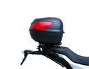 The Ventura EVO-12 Bike-Pack Kit for the BMW F 900 R, XR (2020) includes a black bike pack with an orange stripe, an Evo-Rack for secure motorcycle mounting, and L-brackets with screws.