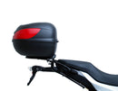 The Ventura EVO-12 Bike-Pack Kit for the BMW F 900 R, XR (2020) includes a black bike pack with an orange stripe, an Evo-Rack for secure motorcycle mounting, and L-brackets with screws.