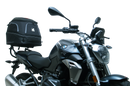 Image of Ventura EVO-12 Bike-Pack Kit components, featuring a compact black EVO-12 pack with a sleek design and durable Adjustable Pack-Rack. It includes a labeled mounting plate for BMW R 1250 R, RS (19 - >), pannier support, versatile L-bracket, and complete mounting hardware and screws.