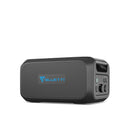A portable power station with a sleek, modern design, boasting a 2,048Wh capacity. The mainly gray BLUETTI B230 unit features carbon fiber texture panels and has a handle on the side for easy transport. Displaying the brand name "Bluetti" on the front, this model utilizes advanced Lithium Iron Phosphate (LiFePO4) technology.