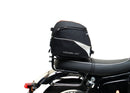 Image showing three components of the Ventura EVO-12 Bike-Pack Kit for BSA Goldstar 650 (22 – >): an EVO-12 black bag, EVO-Rack rear bike rack, and a generic L-Bracket image. Perfect for Adjustable Pack-Rack or Top-Box Rack setups.