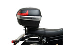 Image showing three components of the Ventura EVO-12 Bike-Pack Kit for BSA Goldstar 650 (22 – >): an EVO-12 black bag, EVO-Rack rear bike rack, and a generic L-Bracket image. Perfect for Adjustable Pack-Rack or Top-Box Rack setups.
