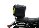 Image showing three components of the Ventura EVO-12 Bike-Pack Kit for BSA Goldstar 650 (22 – >): an EVO-12 black bag, EVO-Rack rear bike rack, and a generic L-Bracket image. Perfect for Adjustable Pack-Rack or Top-Box Rack setups.