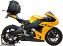 A collage of the EBR 1190 RX (14-15) Bike-Pack Kit by Ventura displays the Evo-Rack on a motorcycle and an Adjustable Pack-Rack. The kit includes an EVO-12 pack, L-Bracket, and small parts with a "generic image" label.