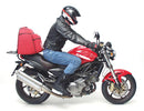 Image showing the Ventura EVO-12 Bike-Pack Kit on a Cagiva 1000 V Raptor (01-04), featuring an EVO-12-Pack bag, Adjustable Pack-Rack fitted to the bike, and L-Bracket with hardware as a generic representation.