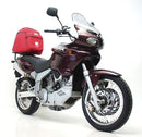 Image of a bike-pack kit showcasing the Ventura EVO-12 Pack, EVO-Rack, and L-Bracket with mounting screws for the Cagiva 900 Gran Canyon (98-00). The sleek black pack pairs perfectly with the robust Top-Box Rack on a bike. L-Bracket shown as a generic image.