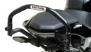 Ventura's EVO-12 Bike-Pack Kit for CF Moto 300 NK, featuring a sleek black and gray EVO-12 Pack with orange accents, an Adjustable Pack-Rack installed on a bike, and an image of an L-bracket with screws.