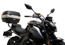 The CF Moto 650 NK (16 - >) display includes a Ventura EVO-12 pack, an EVO-Rack installed on a bike, and an image of the L-Bracket with screws labeled as standard, all designed to complement your Top-Box Rack system.