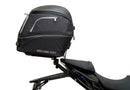 The CF Moto 650 NK (16 - >) display includes a Ventura EVO-12 pack, an EVO-Rack installed on a bike, and an image of the L-Bracket with screws labeled as standard, all designed to complement your Top-Box Rack system.