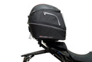 The CF Moto 650 NK (16 - >) display includes a Ventura EVO-12 pack, an EVO-Rack installed on a bike, and an image of the L-Bracket with screws labeled as standard, all designed to complement your Top-Box Rack system.