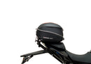 The CF Moto 650 NK (16 - >) display includes a Ventura EVO-12 pack, an EVO-Rack installed on a bike, and an image of the L-Bracket with screws labeled as standard, all designed to complement your Top-Box Rack system.