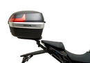 The CF Moto 650 NK (16 - >) display includes a Ventura EVO-12 pack, an EVO-Rack installed on a bike, and an image of the L-Bracket with screws labeled as standard, all designed to complement your Top-Box Rack system.