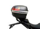 The CF Moto 650 NK (16 - >) display includes a Ventura EVO-12 pack, an EVO-Rack installed on a bike, and an image of the L-Bracket with screws labeled as standard, all designed to complement your Top-Box Rack system.