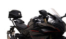 The Ventura EVO-12 Bike-Pack Kit for CF Moto 450 SR-S (24 ->) includes a black EVO-12 pack, Sport-Rack EVO-Rack (metal bike rack), and L-Bracket with screws; hardware is shown separately as a generic image.