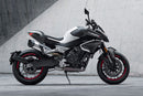 Image shows a Ventura EVO-12 Bike-Pack Kit for CF Moto 800 NK (23->), featuring a black EVO-12 pack, an adjustable metal Pack-Rack on the bike, and a generic L-bracket with mounting hardware.