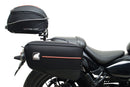 The Ventura CF Moto 450 CL-C (24 - >) Bike-Pack Kit includes a black zippered EVO-12 Pack, sturdy EVO-Rack, and L-Bracket pannier support for secure, organized motorcycle storage.