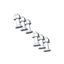Image shows a group of six metal bolts arranged diagonally. Each bolt, essential for bikes and motorbikes, has a hexagonal head and a cylindrical body with a wider base at the bottom. They are evenly spaced on a white background. The product is the Hansa C7 Knife Bolt Set by Hansa.