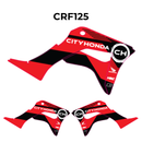 Honda CRF125 Custom Front Shroud Graphics | Black/White City Honda Design