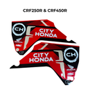 Honda CRF250R/CRF450R Custom Front Shroud Graphics | Black/White City Honda Design
