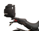 Ventura Ducati 1260 Multistrada (18-20) Bike-Pack Kit shown with a black EVO-12 pack, Evo-Rack on a motorcycle, and an adjustable Pack-Rack L-bracket with screws, all displayed in clear images on a white background.